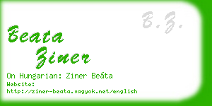 beata ziner business card